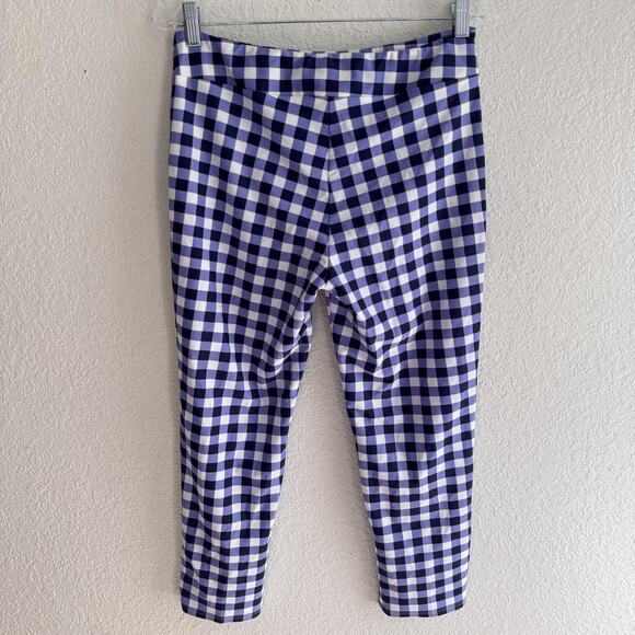 Jude Connally Set Womens Small Gingham Check Top Pants Matching Outfit Blue - Picture 9 of 13